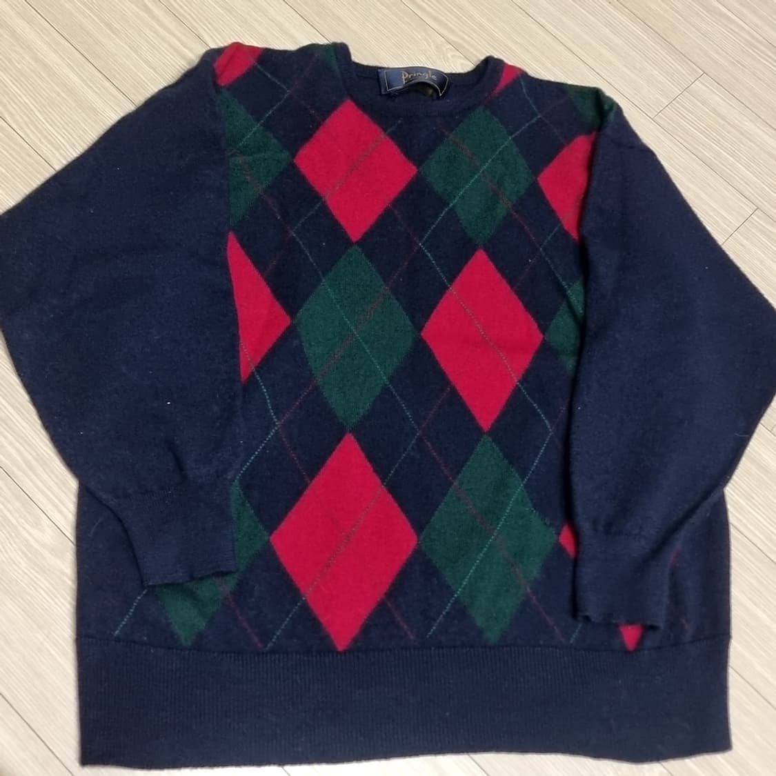 스코트랜드제 울100 프링글 아가일 체크 니트(95) 상품이미지2