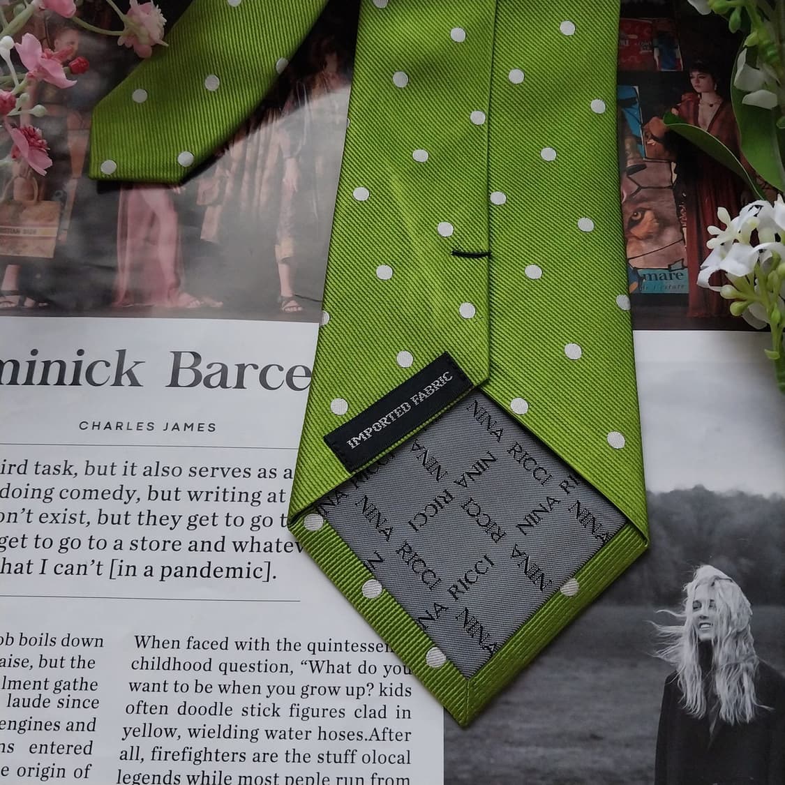 니나리치 실크 라임 도트 넥타이 9.1cm A등급 K1681
 상품이미지8