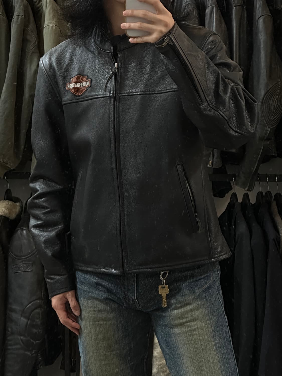 00's 할리 데이비슨 레더 레이서 자켓 모터사이클 자켓 상품이미지2