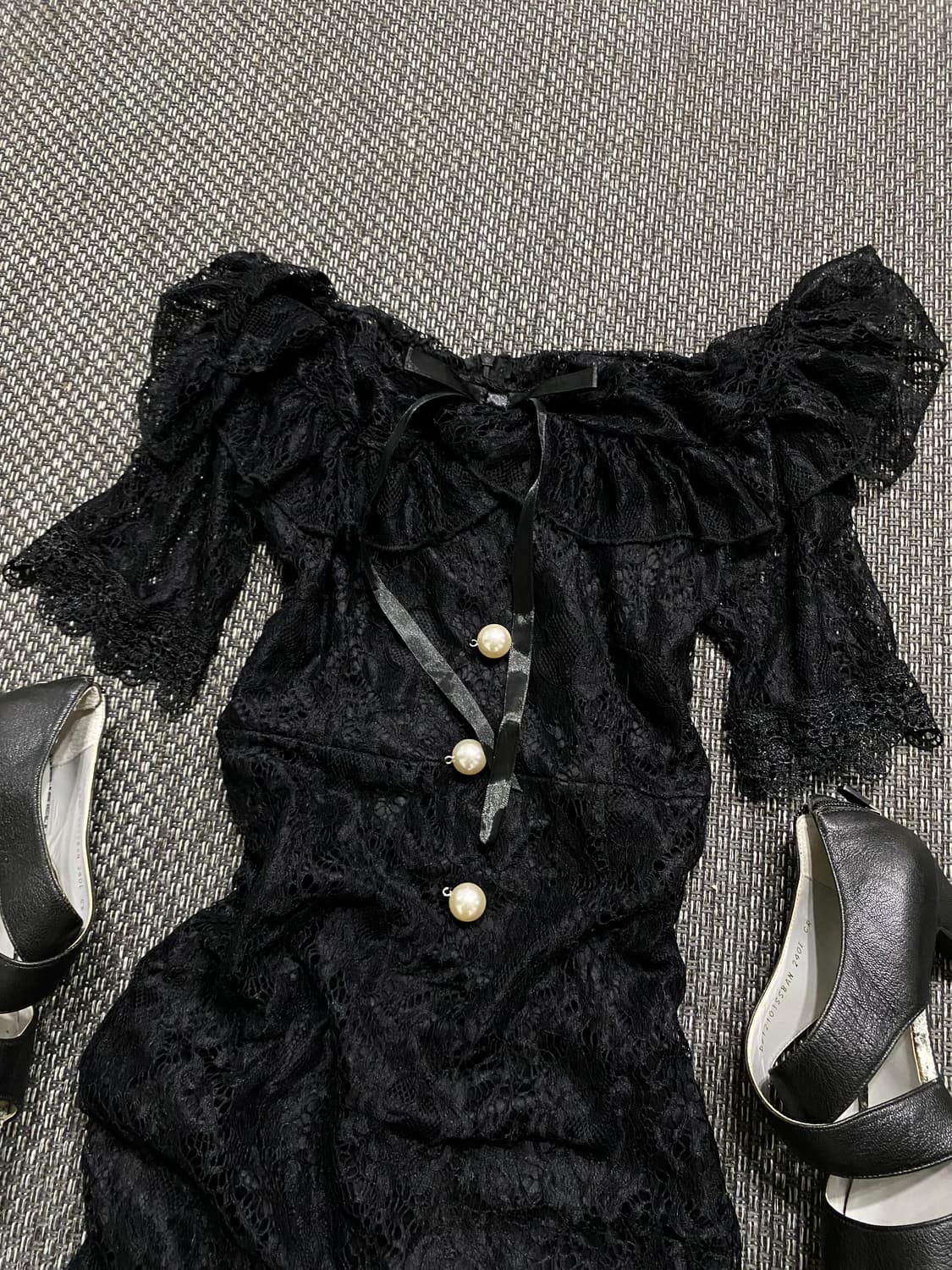 2000s style pearl button Lace Detail one 상품이미지6