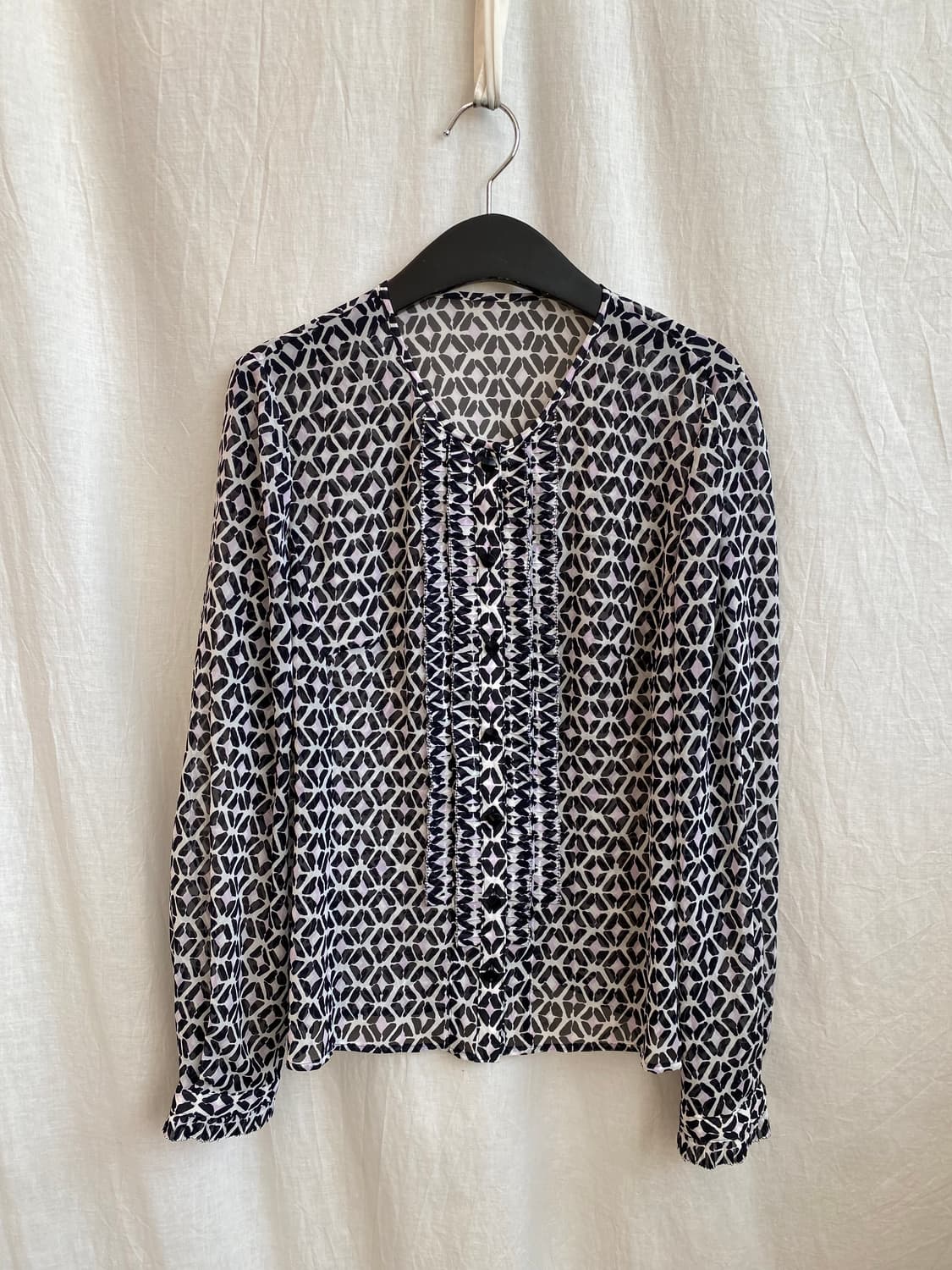 패턴 시스루 블라우스(M-L) 상품이미지1