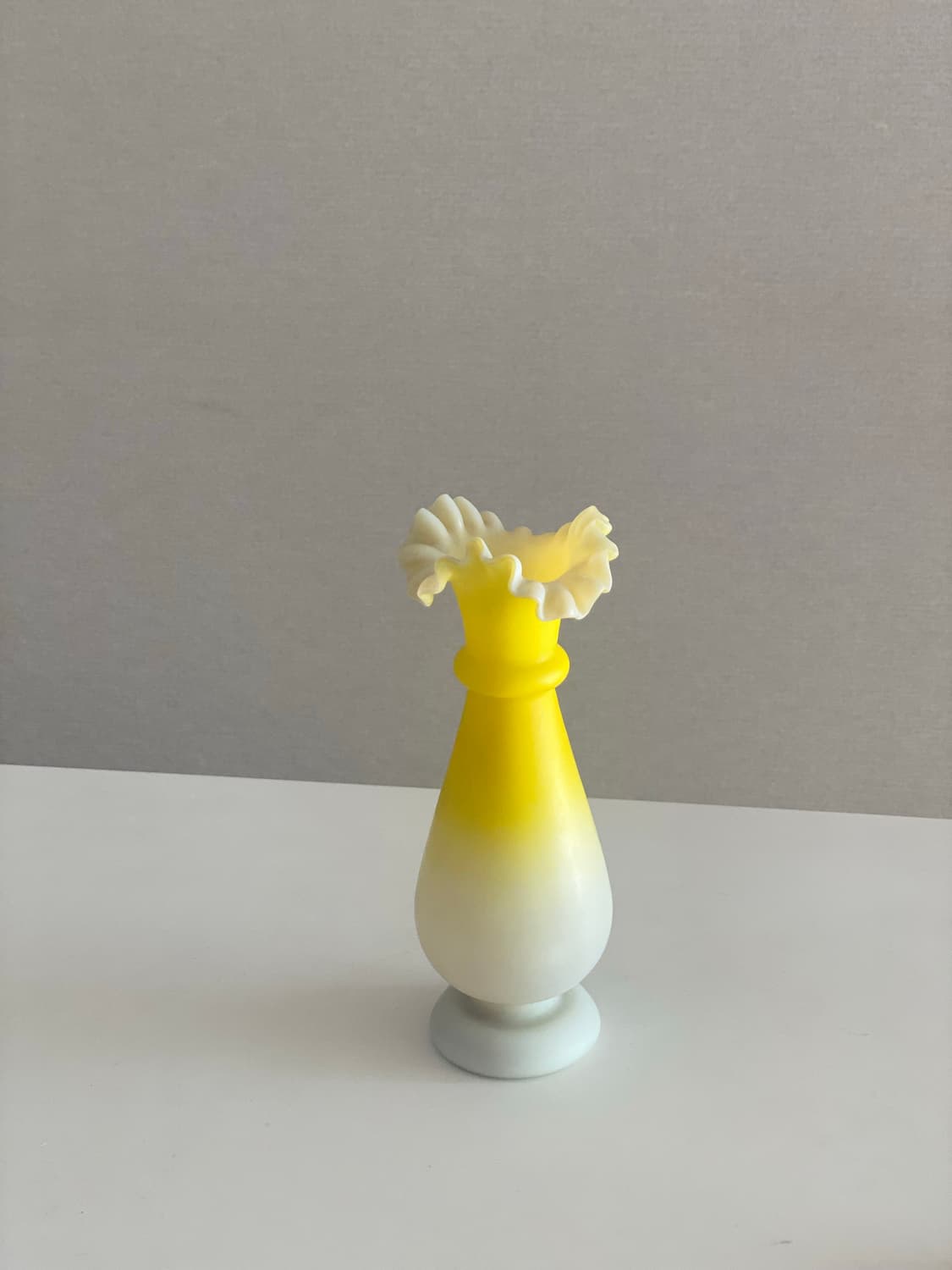 일본 유리 화병 노란색 옐로우 빈티지 상품이미지3