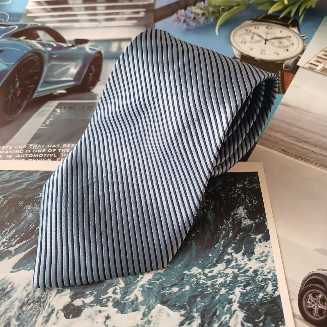 밀라숀 실크 핀스트라이프 넥타이 9.7cm A+~A등급 A19024
 상품이미지2