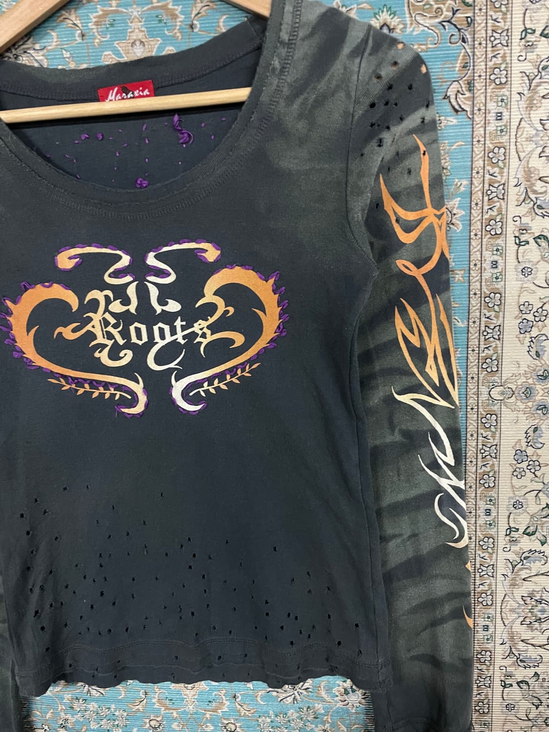 JPN Y2K 핀터 딱붙 데미지 롱슬리브1687 상품이미지3