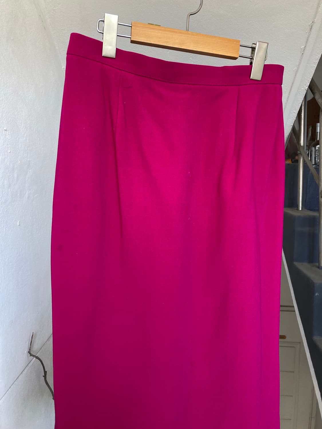 울 100% 미디 컬러 스커트 상품이미지2