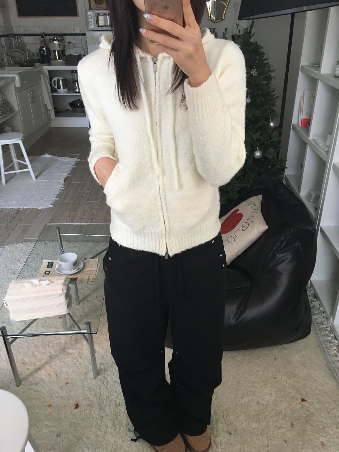 피넛데이즈 베비 니트 집업 아이보리 판매 상품이미지2