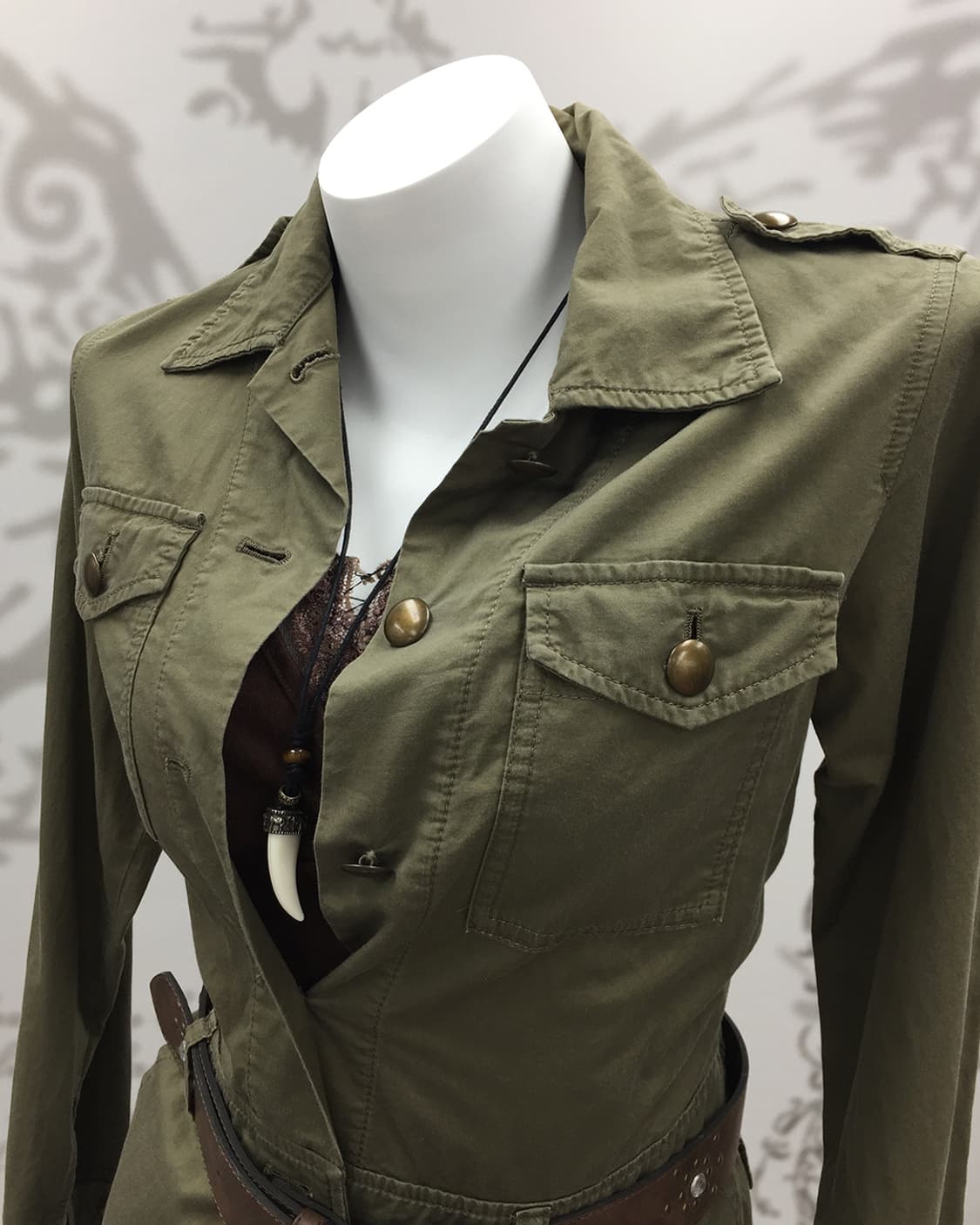 Y2K khaki button dress 상품이미지4
