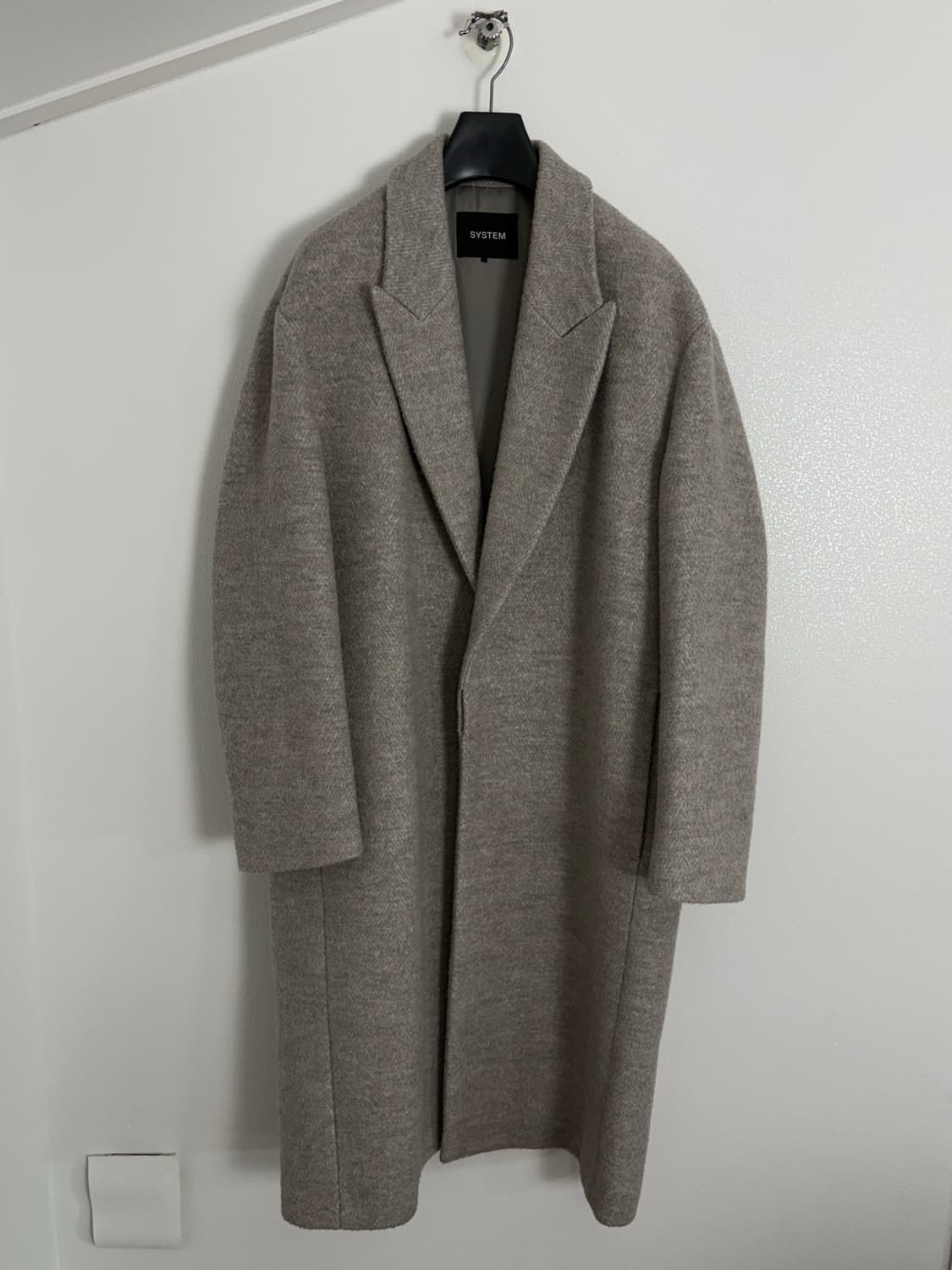 시스템 헤링본 코트 100 사이즈 상품이미지1