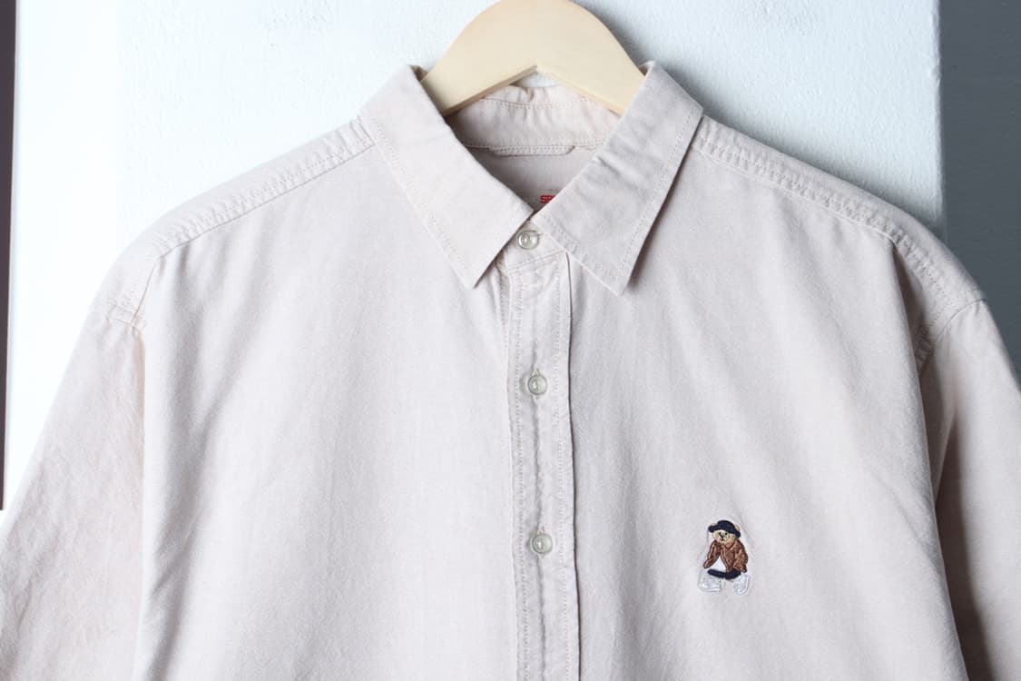 (L-XL) 스파오 반팔 카라 티셔츠 셔츠 남방 베이지 무지-H32356 상품이미지3