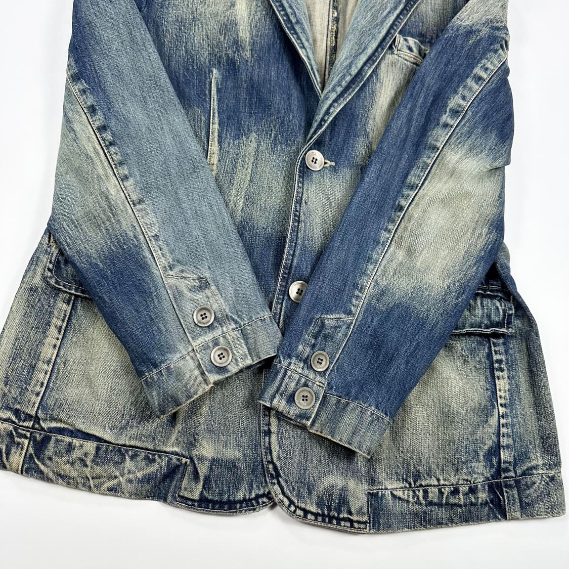 VTG 빈티지 워싱 데님 블레이져 L 상품이미지3