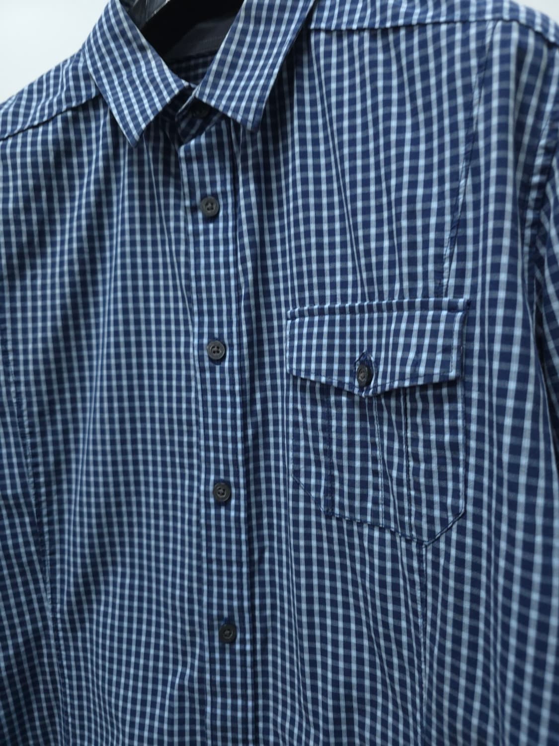 캘빈클라인 진 견장 디테일 블루 체크 셔츠 (105~110) 상품이미지3