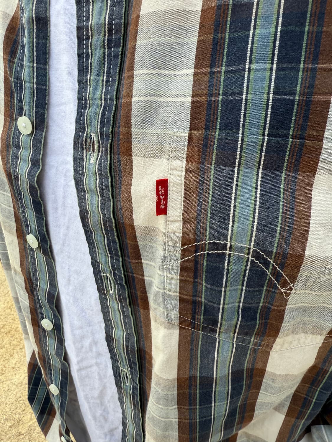 Levis 리바이스 체크 아큐에이터 스티치 포켓 셔츠 상품이미지4