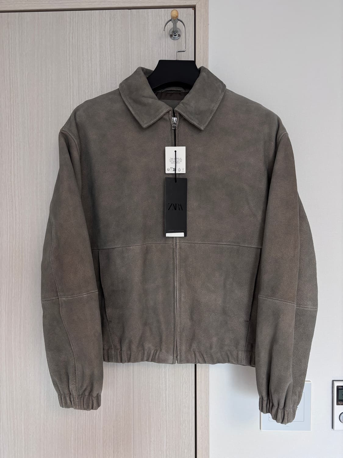 새상품) M 자라 염소가죽 스웨이드 이펙트 블루종 자켓 상품이미지1