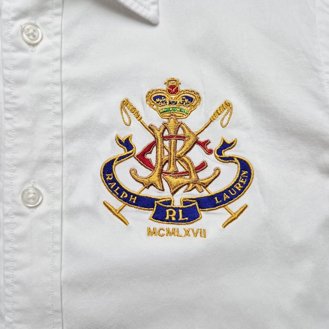 [S] 폴로 랄프로렌 크레스트 로고 포를린 셔츠 화이트 상품이미지4