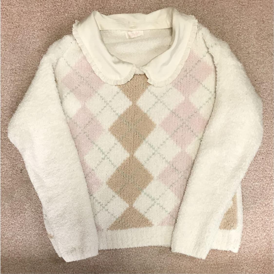 리즈리사 아가일 니트 마지막 가격 상품이미지1