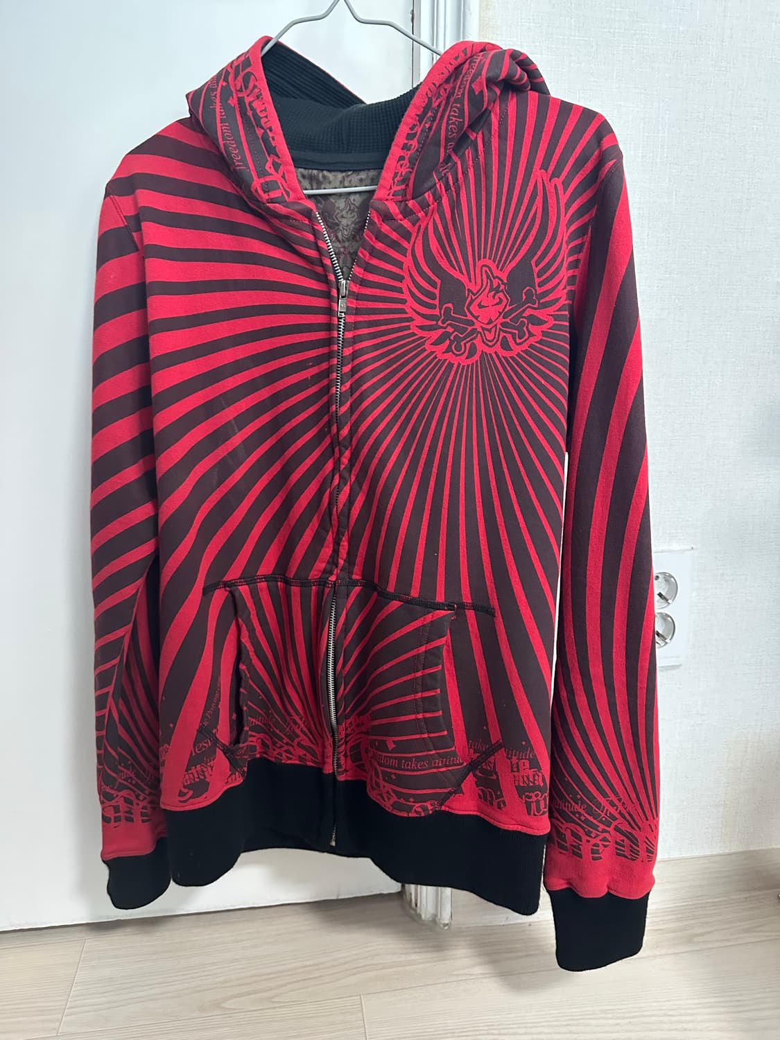 일본빈티지 펑크깔 프린팅 후드집업 상품이미지1