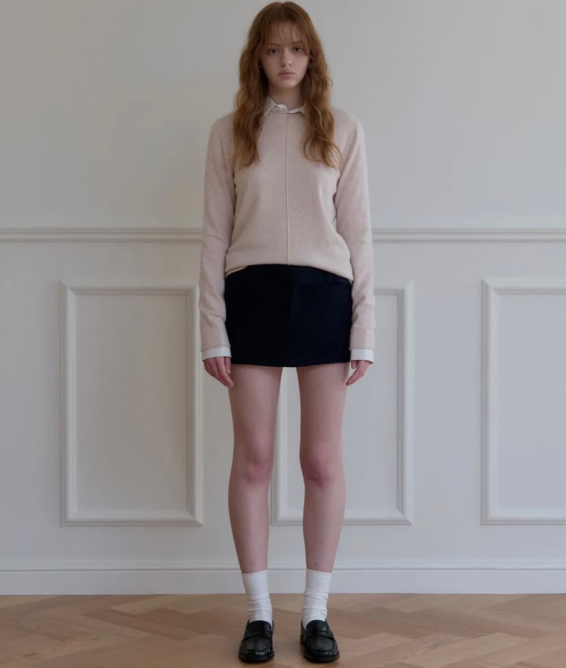 PLAC 플랙 리니어 라운드넥 니트 라이트 핑크 상품이미지3