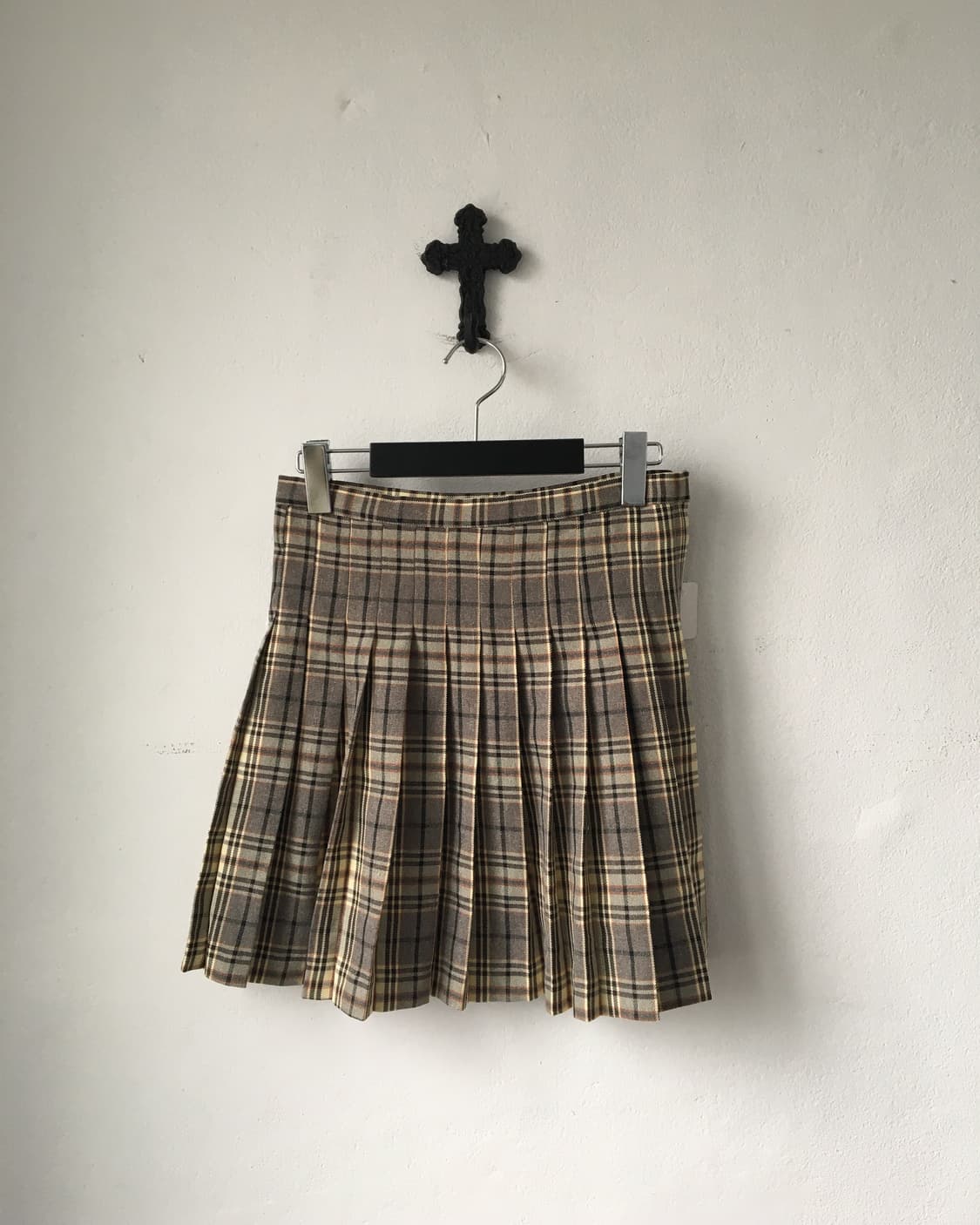 Check pattern pleats mini skirt 상품이미지1