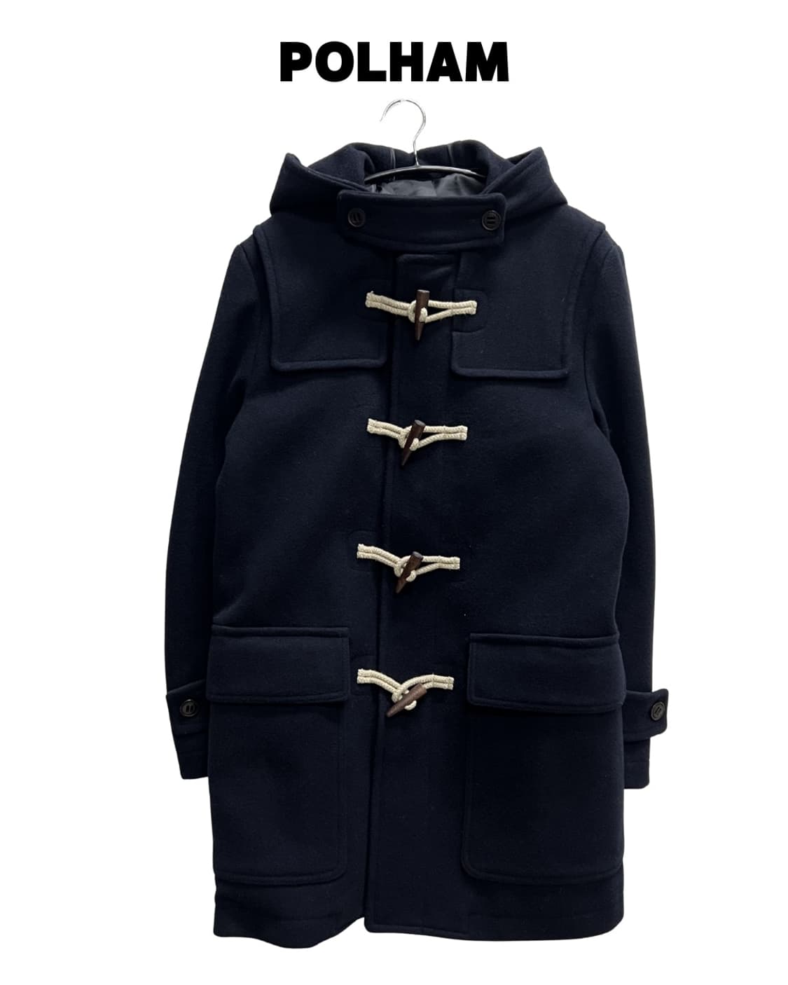 폴햄 떡볶이 더플 코트 다크네이비 상품이미지1