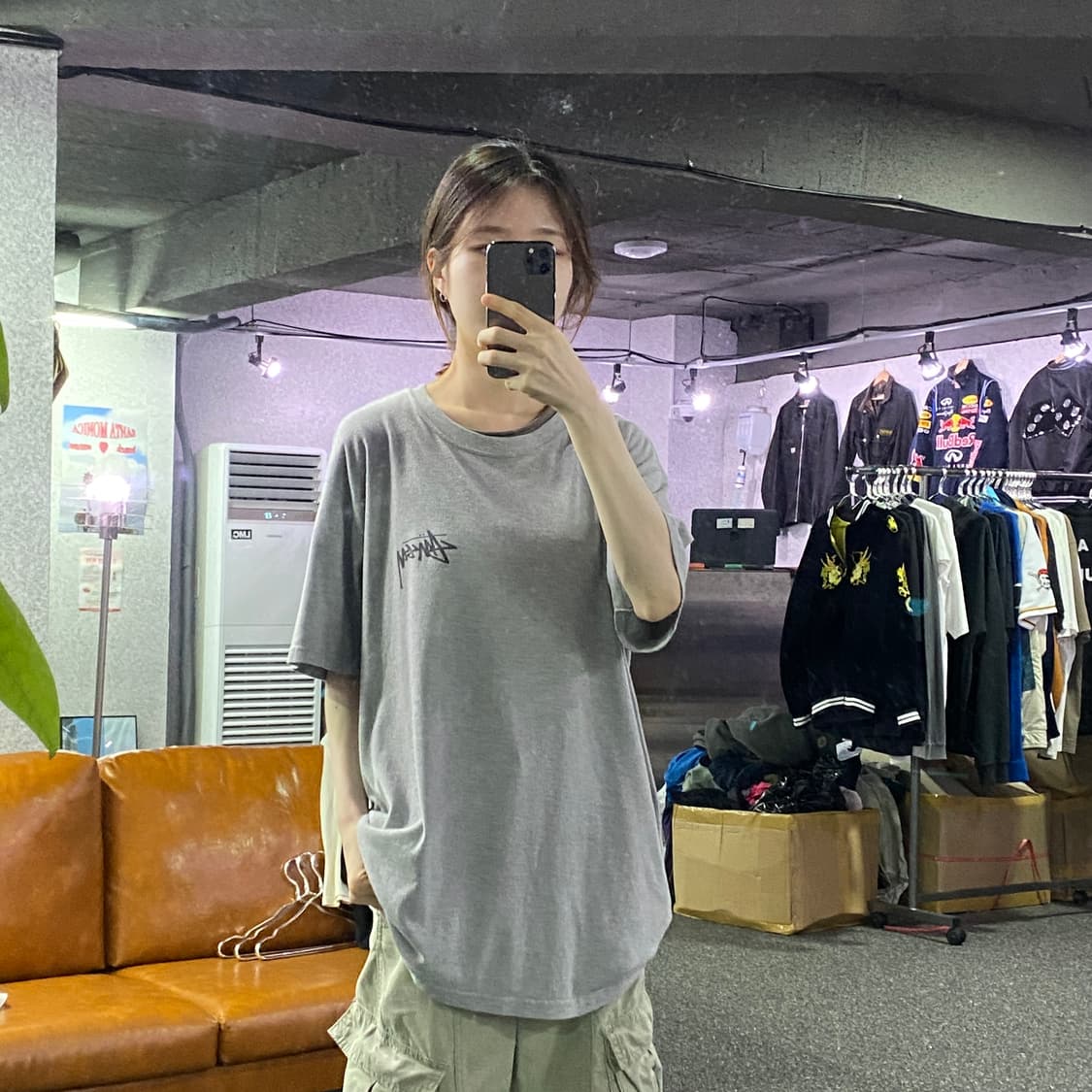 스투시 빅로고 그레이 반팔티 B2233 상품이미지1