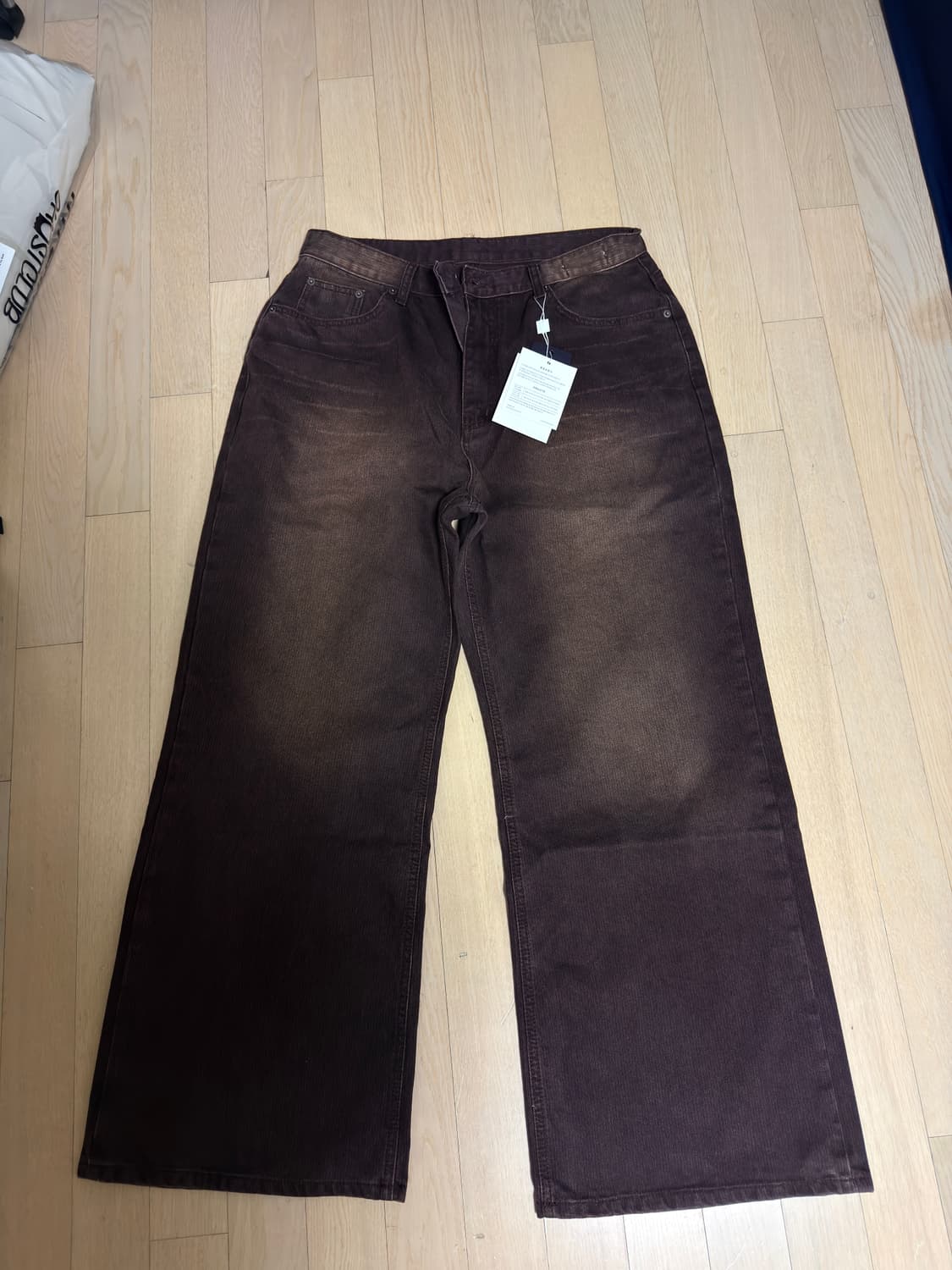 주앙옴므 / 리파인드 와이드 데님 팬츠 / 리브드 브라운 /L 상품이미지3