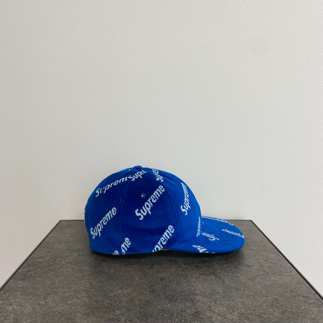 슈프림 벨루어 다이애그널 로고 블루 볼캡 볼캡 모자 6패널 캡 상품이미지3