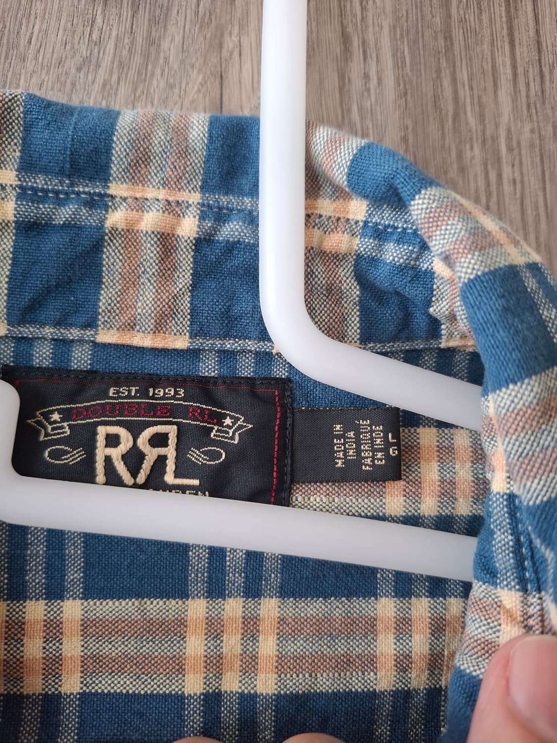 L RRL 더블알엘 빈티지 블루 체크 워크 셔츠 상품이미지4
