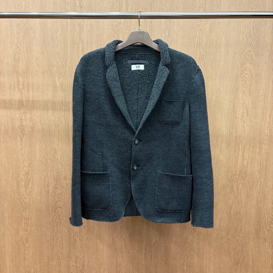 아이스 버그 블레이저 코튼 자켓 체스트 사이드 포켓 디테일 다크 그레이 상품이미지2