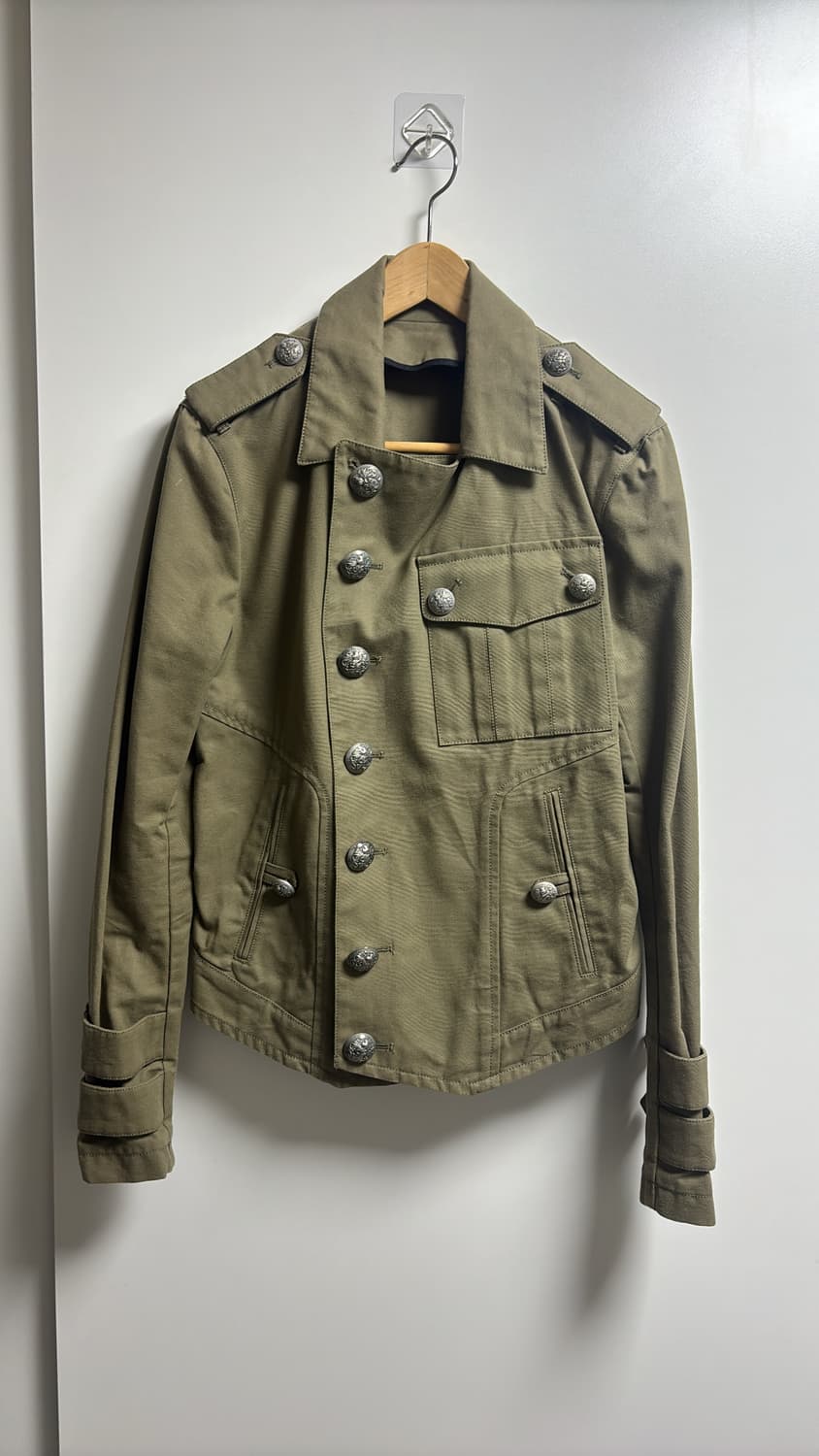 발망 13ss 나폴레옹 스틸 버튼 카키 자켓 48사이즈 상품이미지1