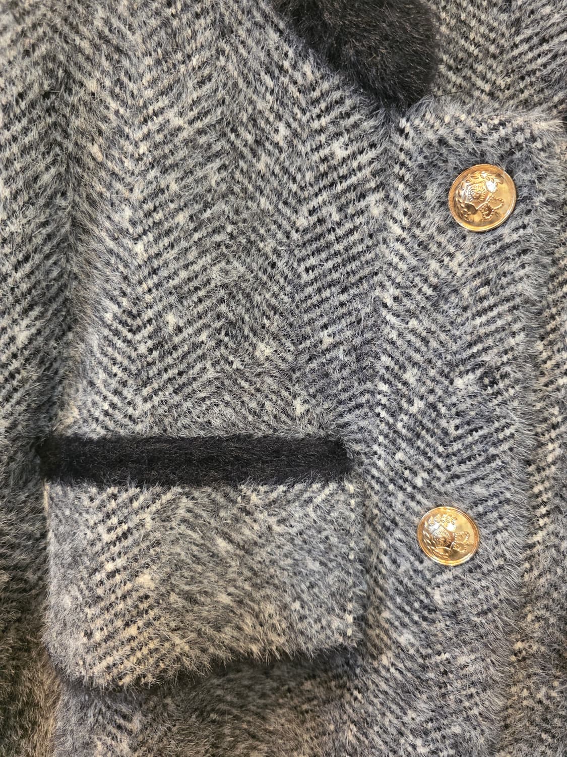 EnC  S 헤링본 배색니트 자켓 상품이미지3