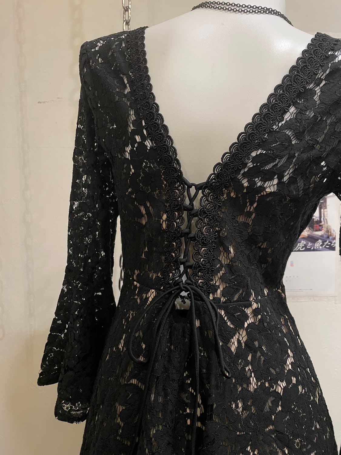 플라워 블랙 레이스 원피스 고딕 고스 펑크 오리엔탈 상품이미지4