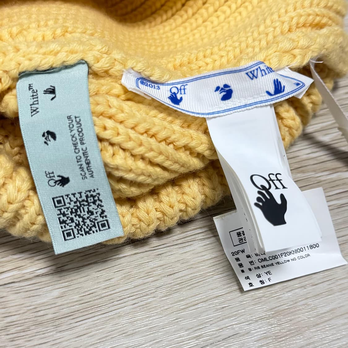 [S+급/OS] 오프화이트 로고 패치 비니 옐로우 상품이미지5
