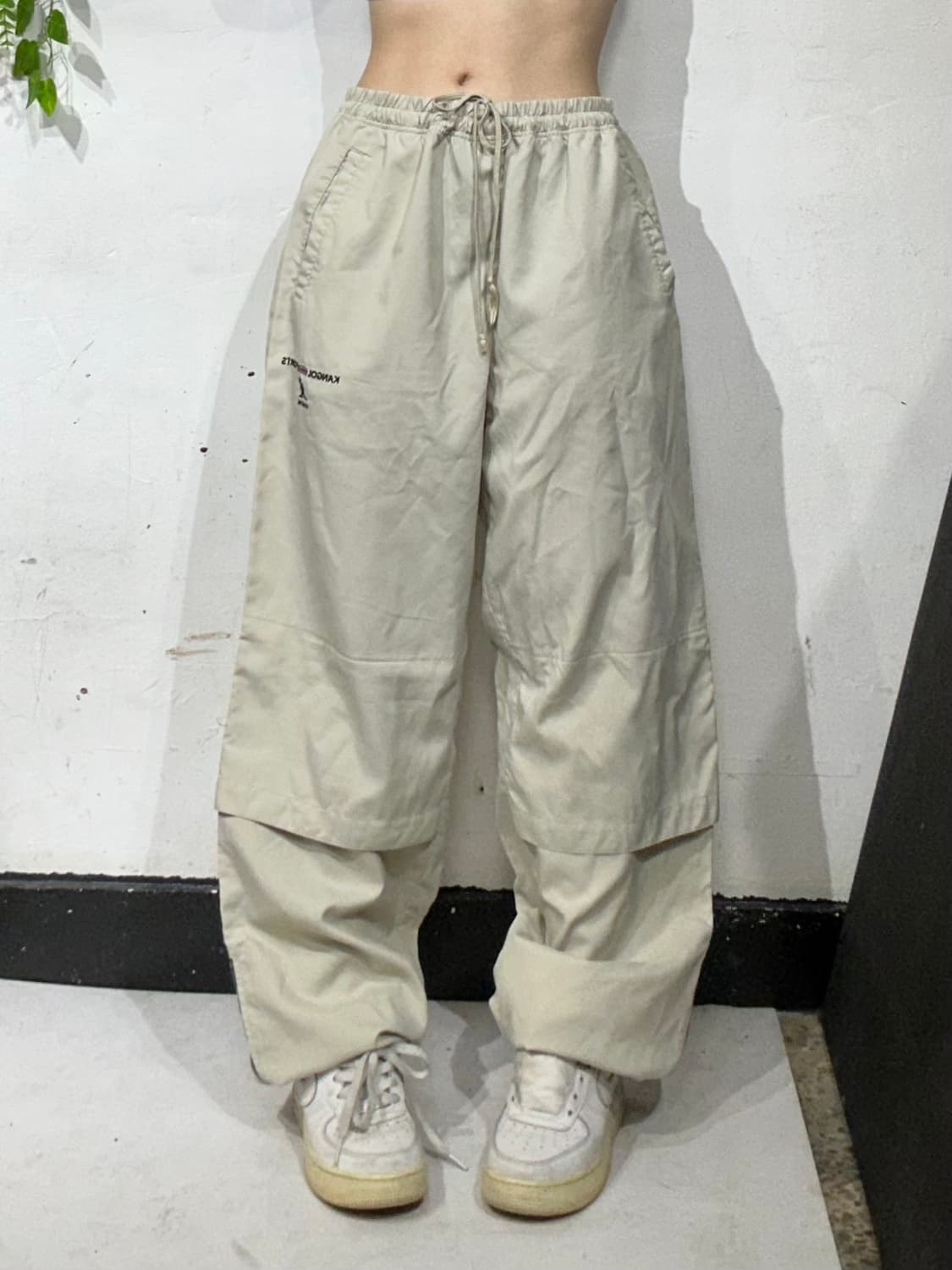 캉골 베이지 와이드 트랙 팬츠 추리닝 바지  상품이미지2