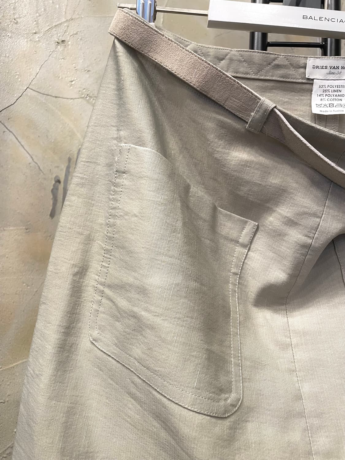 드리스반 노튼 레더 벨티드 린넨 홈방 스커트 38 상품이미지2