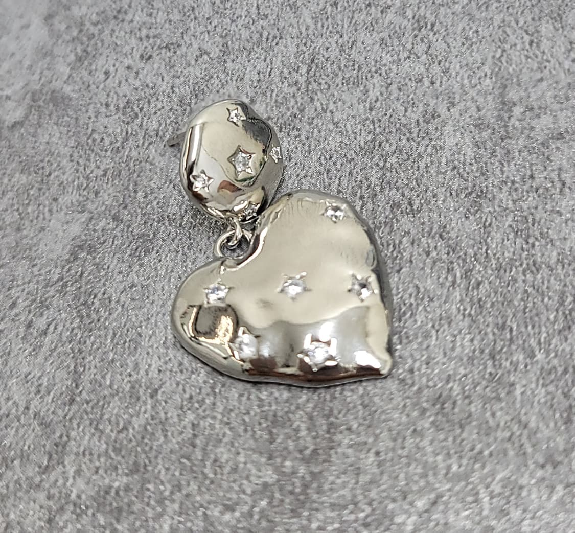 star cubic heart earrings 상품이미지3