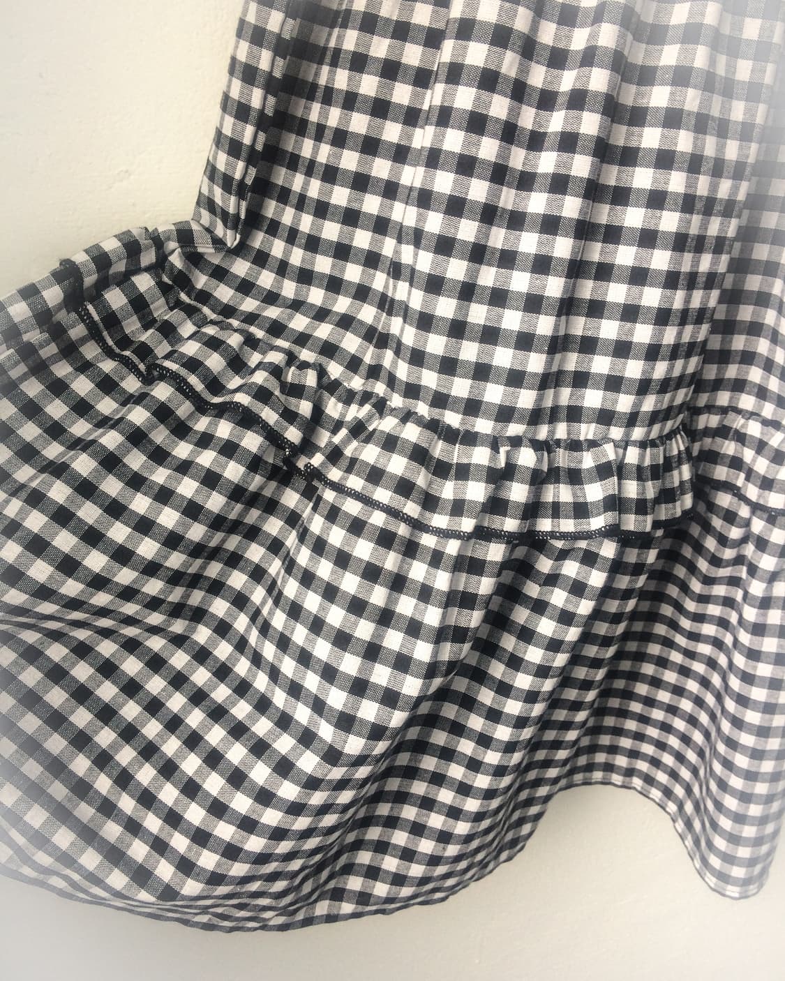 Frill layer check pattern long skirt 상품이미지3
