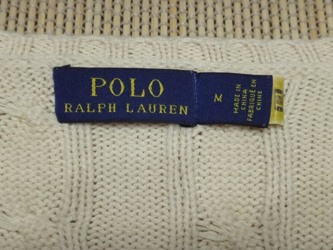 (M/66) 폴로랄프로렌 여성 브이넥 꽈배기 면 니트 상품이미지7
