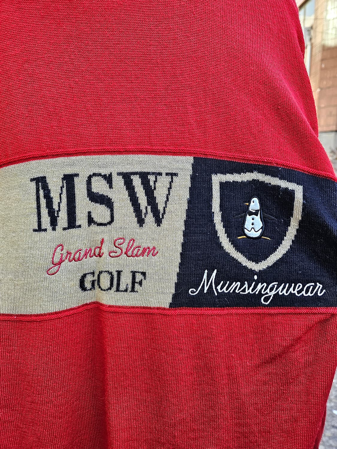 Munsingwear 레드 윈드스토퍼 울니트 상품이미지8