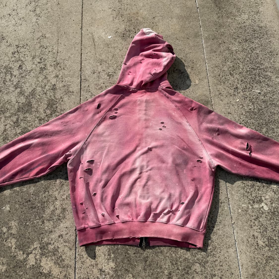 (색감 탑)Distressed faded custom 후드집업 상품이미지1