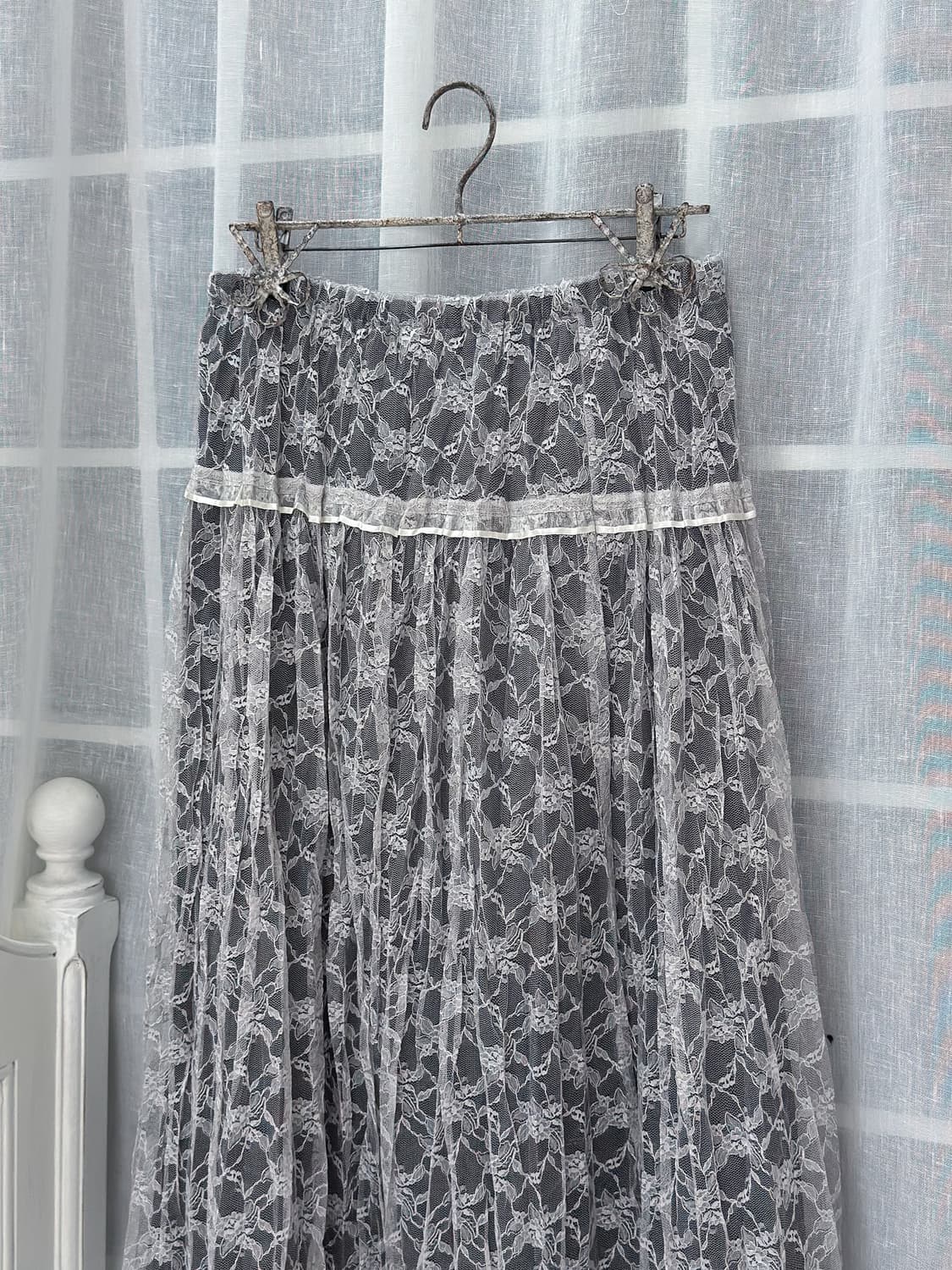 Floral See-Through Layered Skirt 0220 상품이미지5