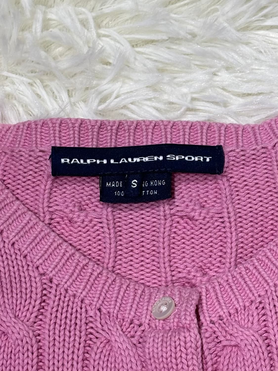 폴로랄프로렌 라임포니 핑크 케이블 가디건 상품이미지6