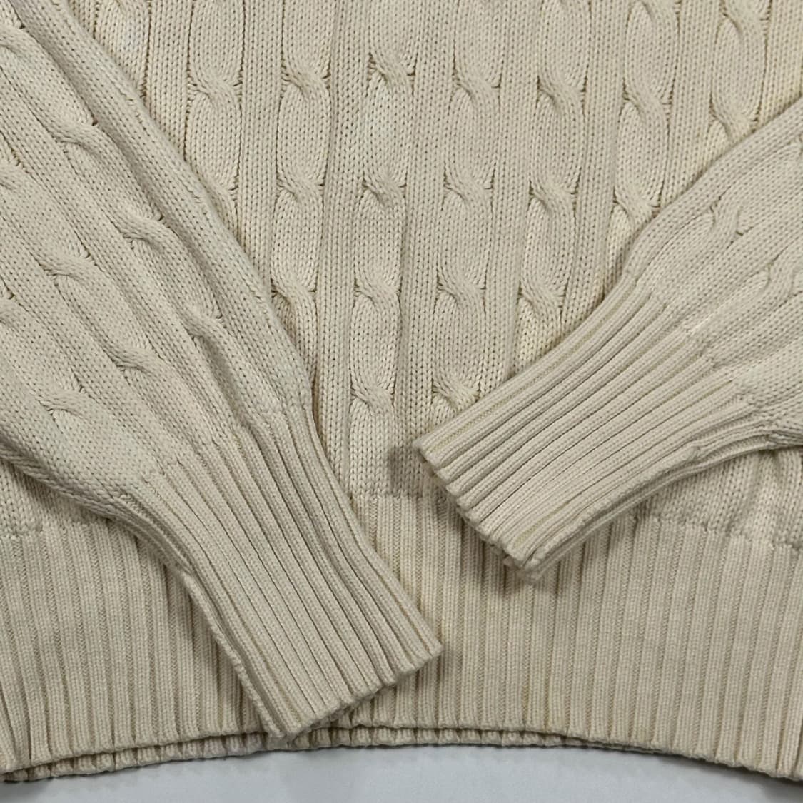 폴로 랄프로렌 클래식 아이보리 케이블 니트 (M) 상품이미지4