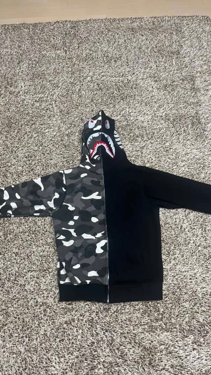 베이프 Bape 샤크 하프 후드집업 S 상품이미지1