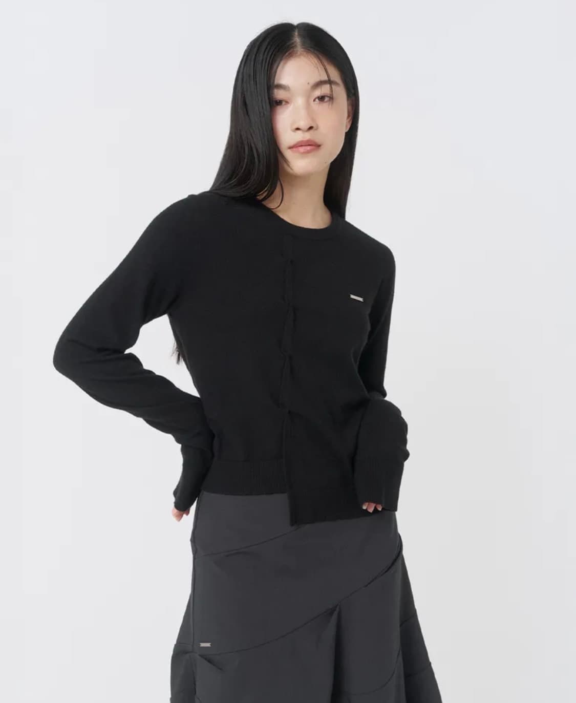 미세키서울 Origami pleats knit top BLACK 상품이미지1