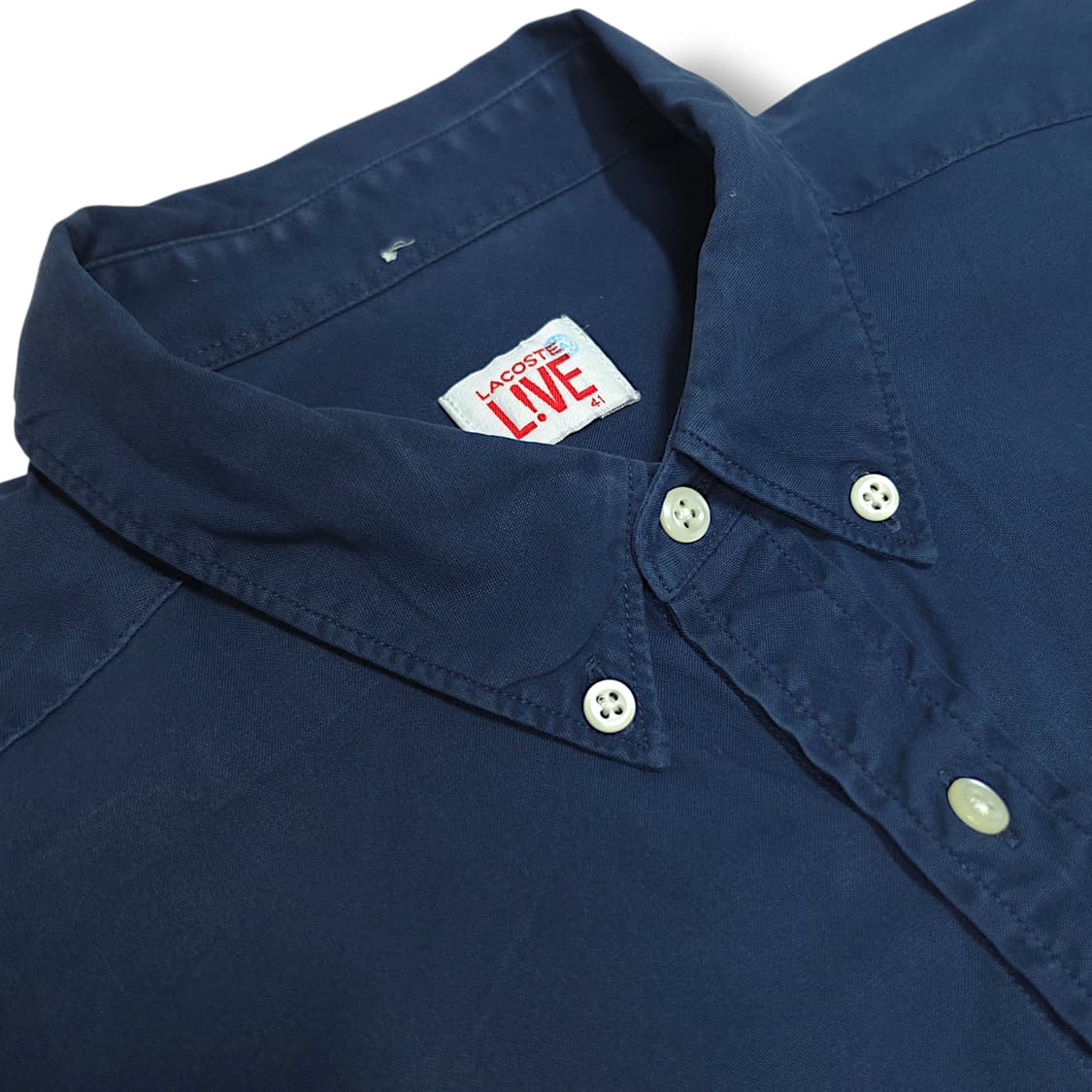 [100] 라코스테 네이비 솔리드 코튼 긴팔셔츠 상품이미지6