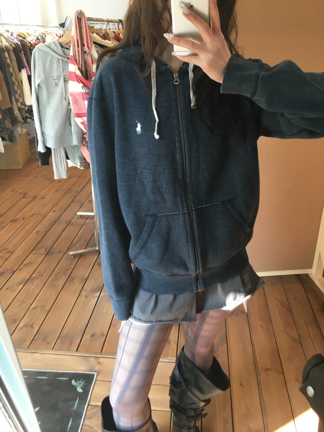 폴로 블루 후드집업 상품이미지2