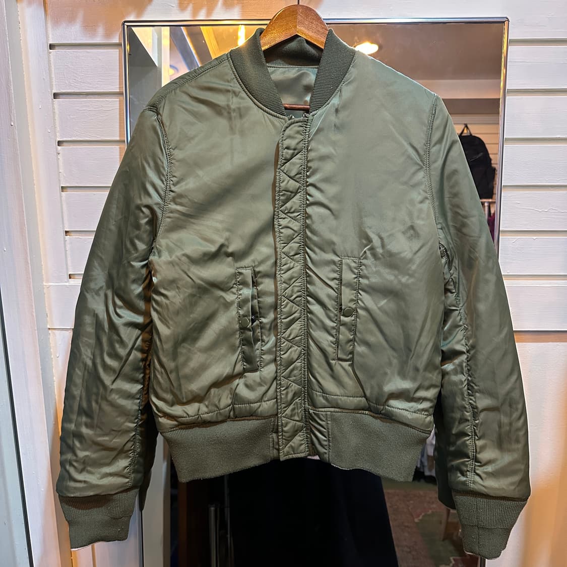 알파인더스트리 무신사 콜라보 MA-1 항공점퍼 세이지그린  상품이미지2