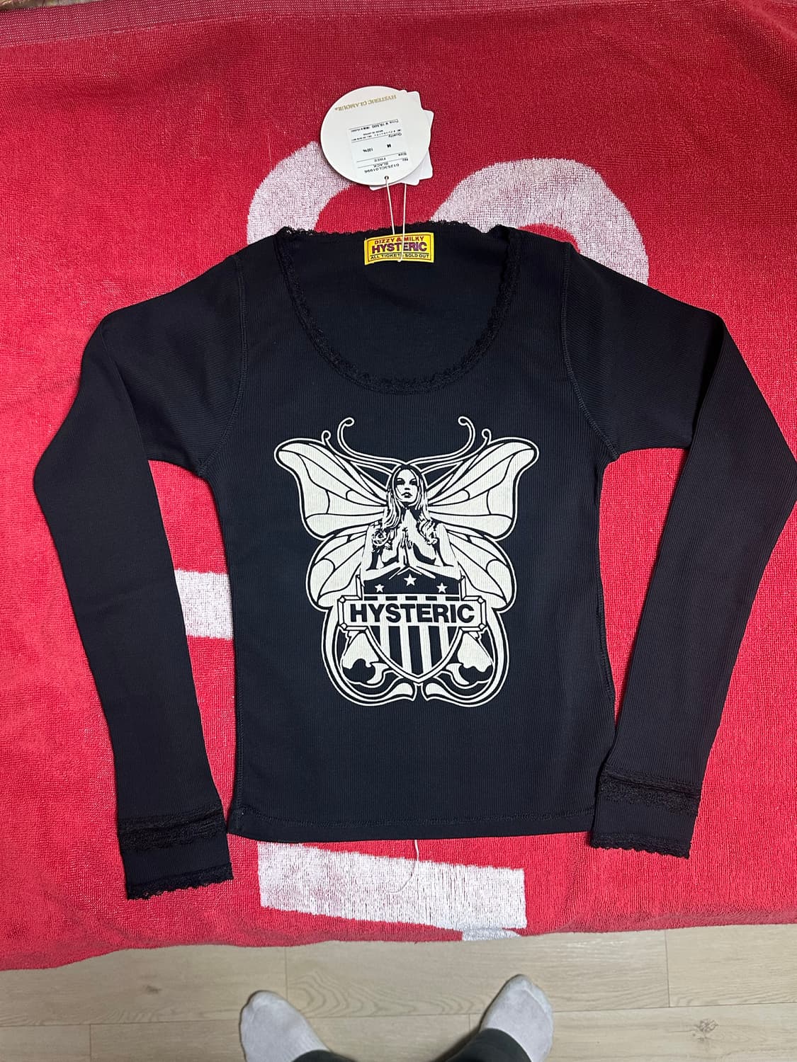 히스테릭 글래머 레비테이티드 걸 치비 티셔츠 블랙 새상품 상품이미지1