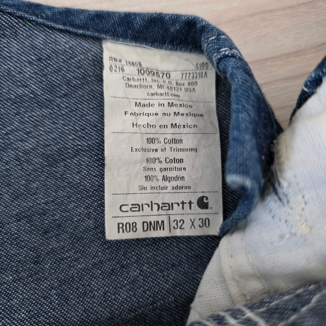 칼하트 데님 오버롤 워크팬츠 32*30 상품이미지3