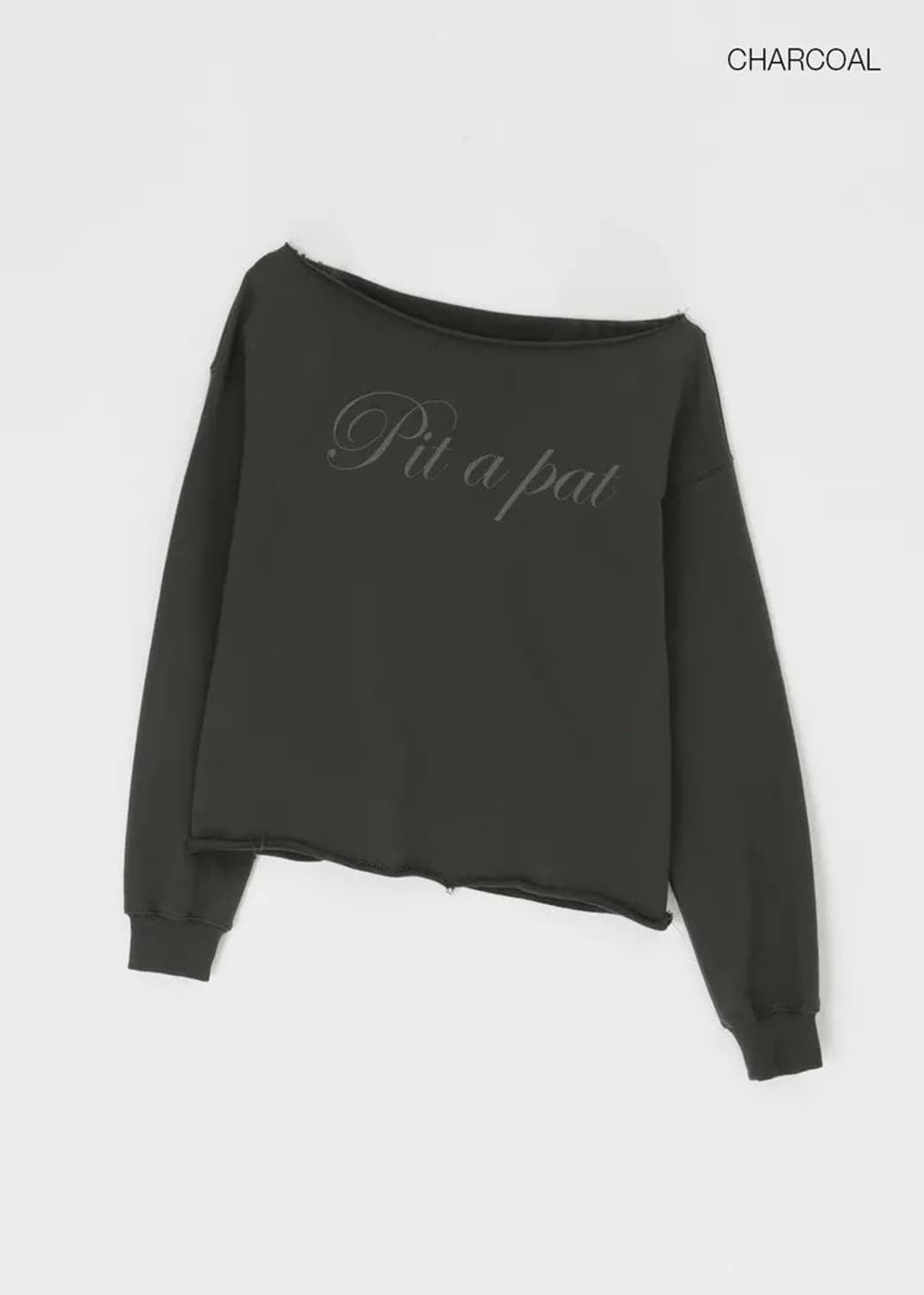 블랙업, 키피니 보트넥 프린팅 긴팔티 (차콜) 상품이미지3